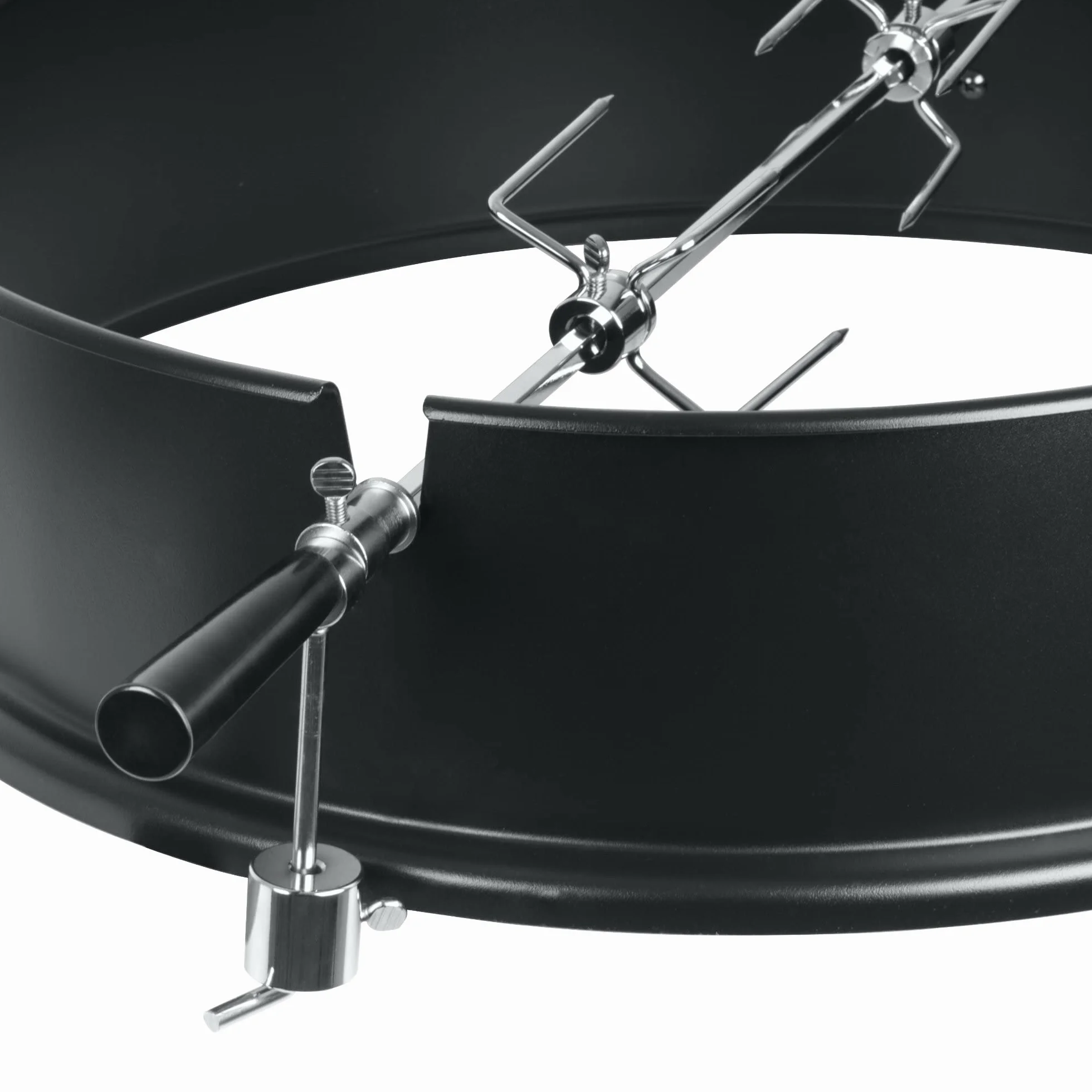 BBQ-Toro Grillspieß Set für Weber Kugelgrill (57 cm) und viele andere Modelle, Rotisserie, Drehspieß für Holzkohle Grill und Gas Grill, elektrischer Drehspiess, Barbecue