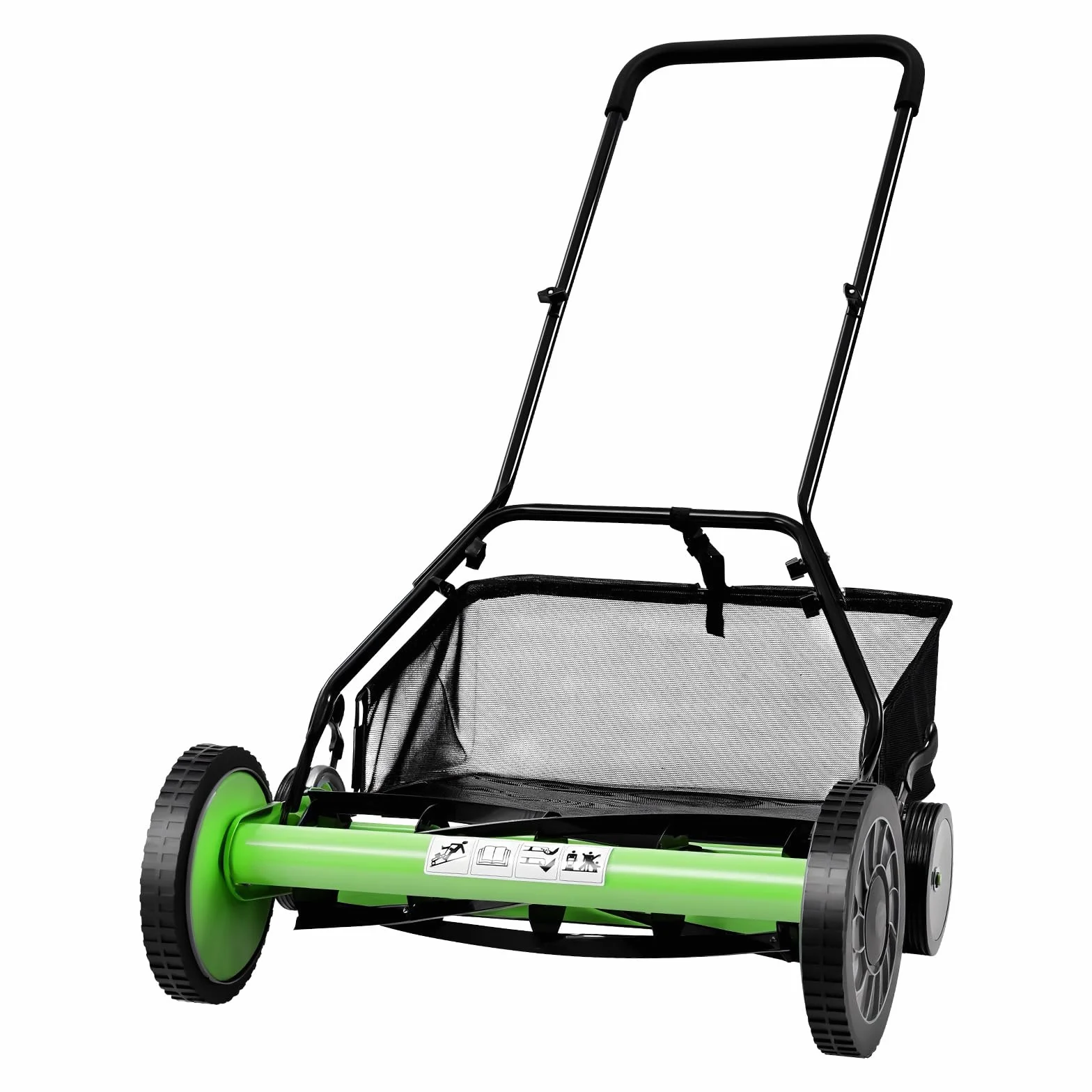 20 Zoll Spindelmäher, Hand Rasenmäher mit Fangkorb und 5 Messern, 9 Einstellbare Höhenlagen, 67 * 45 * 107cm Hand-Rasenmäher für Parks Gärten