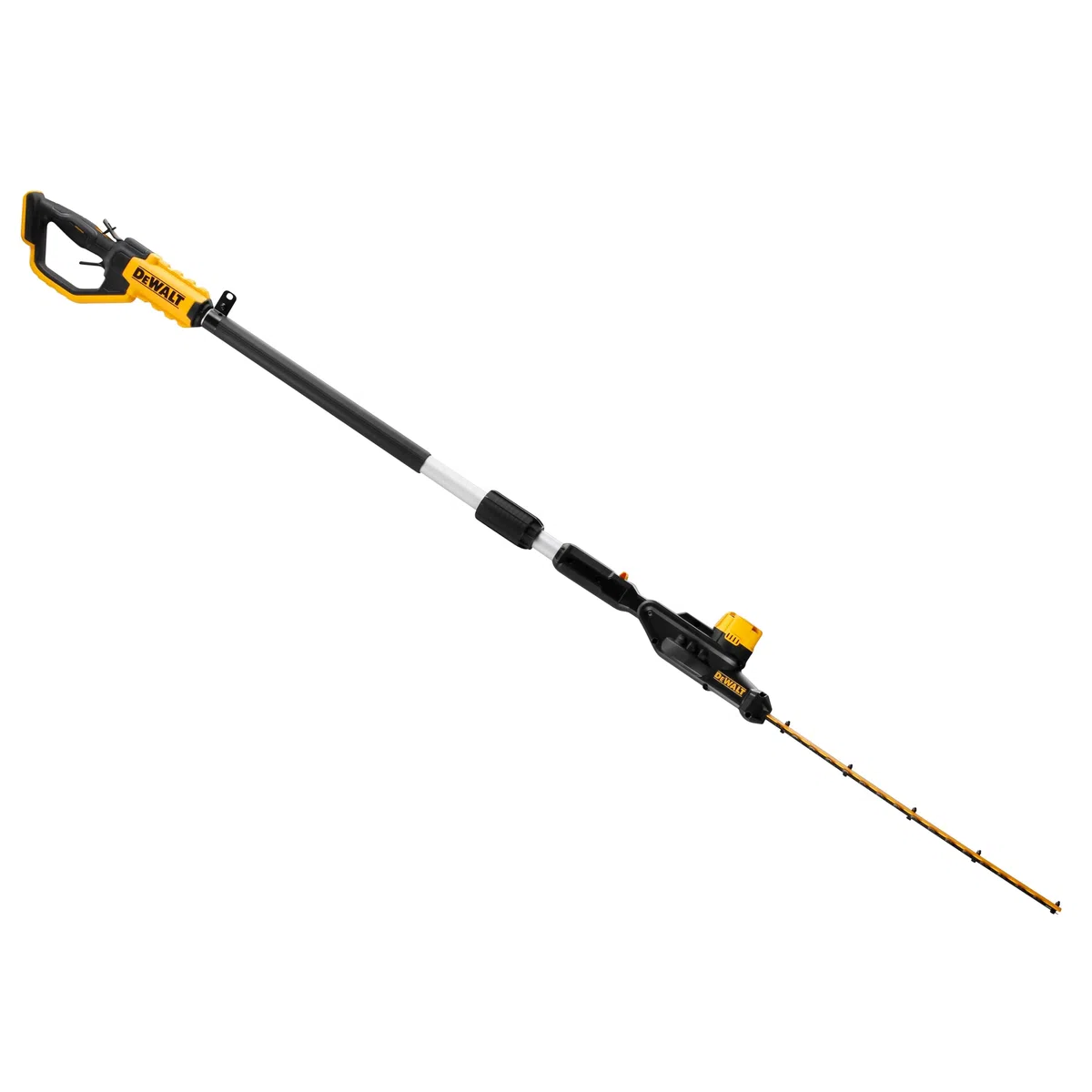 Dewalt 18V Akku-Stabheckenschere DCMPH556N (55 cm Schwertlänge, 25mm Schnittkapazität, mit 2-Handsicherheitsschalter, einstellbar in 7 Schnittwinkel, Lieferung ohne Akku & Ladegerät)