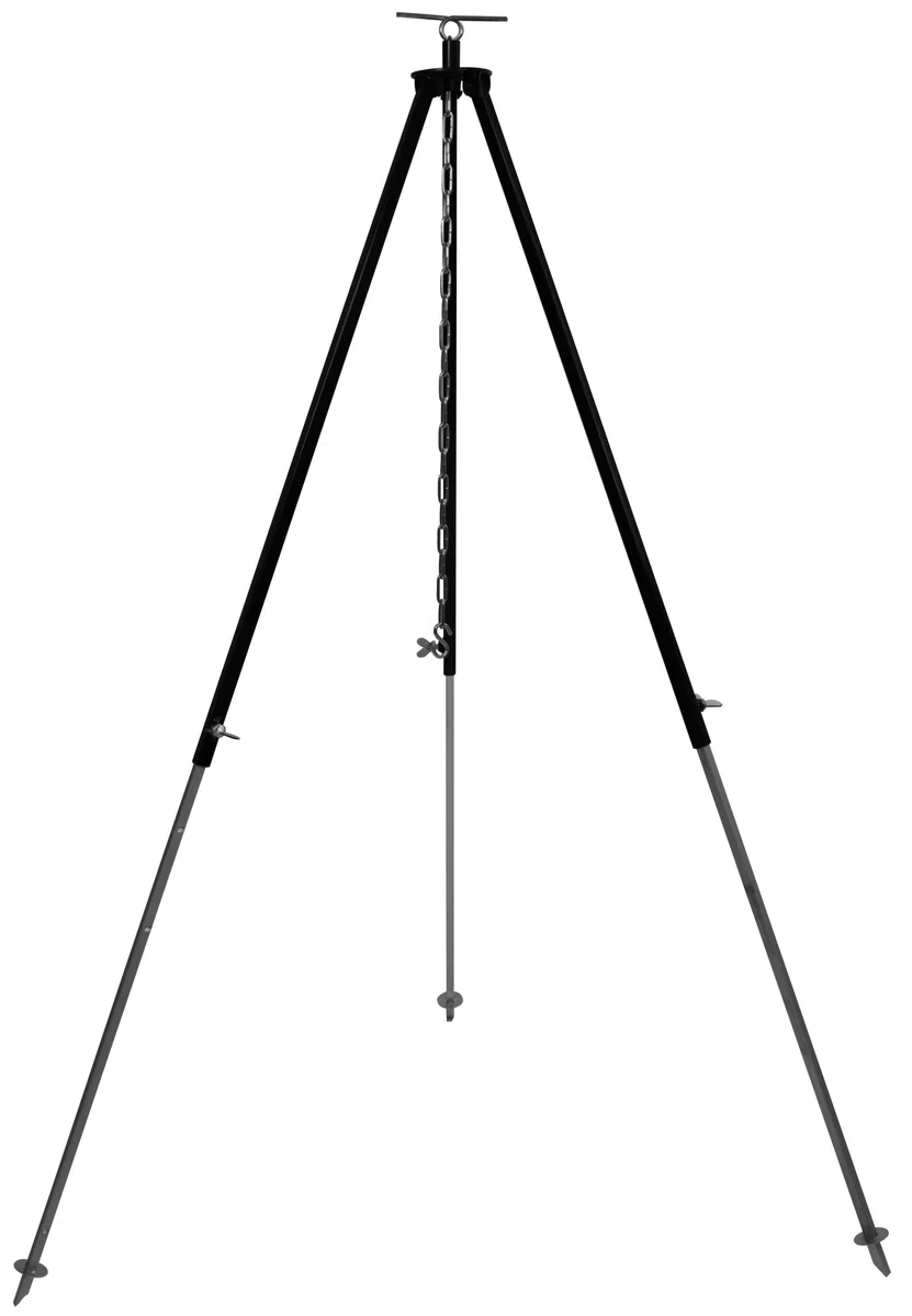 GRILLPLANET Dreibein Gestell für Gulaschkessel und Schwenkgrill ca. 130 cm mit Kettenhöhenverstellung