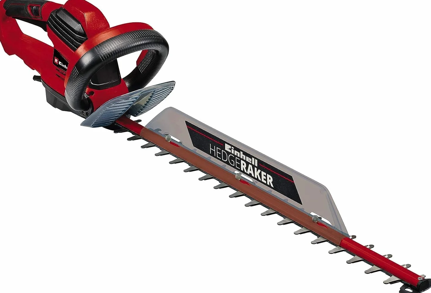 Einhell Elektro-Heckenschere GE-EH 7067 (700 W, Messer aus lasergeschnittenem u. diamantgeschliffenem Stahl, Metallgetriebe, Stoßschutz, inkl. Köcher)