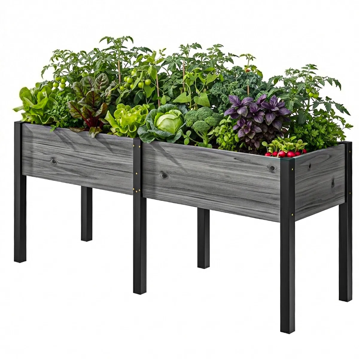 Hochbeet aus Holz - 180x60x80cm Großes Erhöhtes - Modern & Extrem Stabil Pflanzkasten & Blumenkasten - Pflanzbeet Kräuterbeet Blumenbeet für Garten Balkon Terrasse