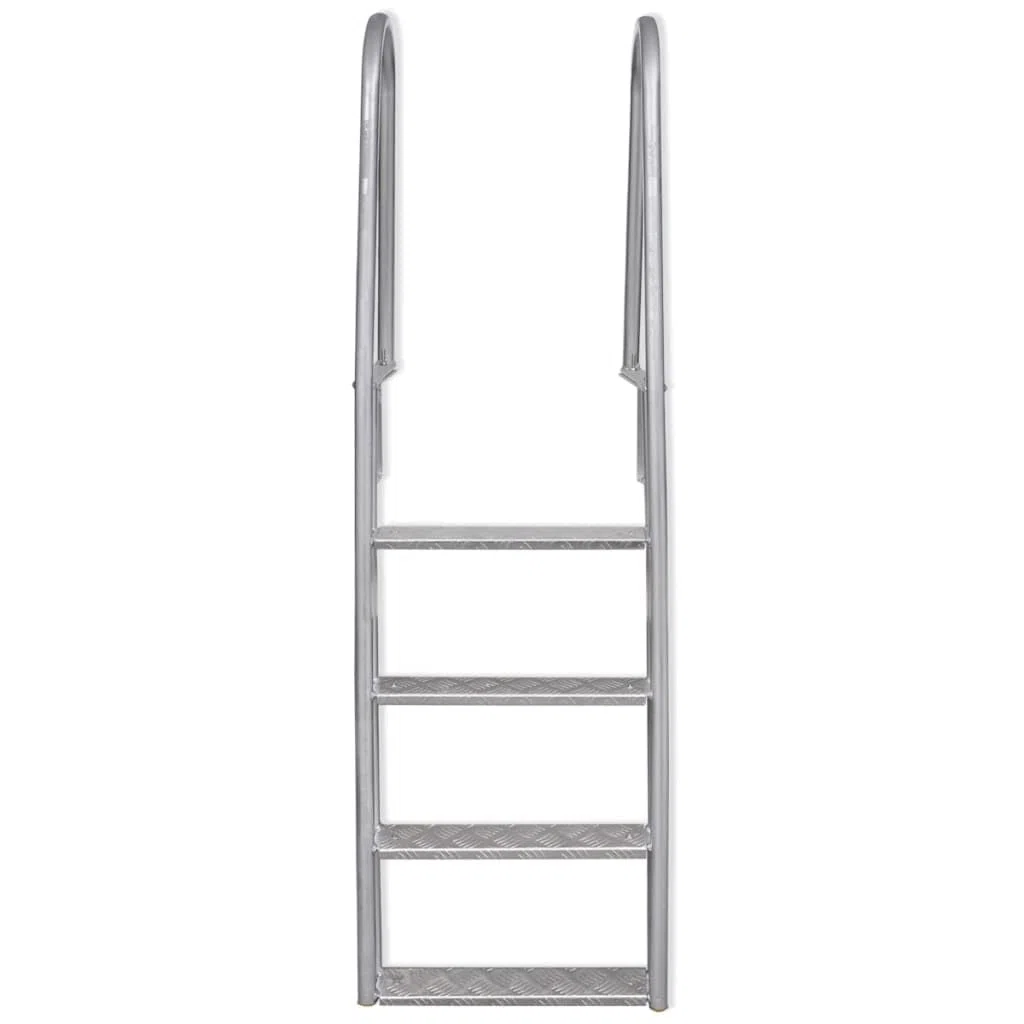 vidaXL Poolleiter 4 Stufen Aluminium 167cm Anlegeleiter Schwimmbad Leiter