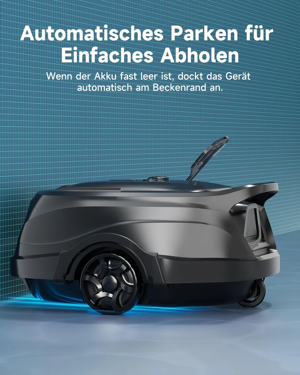 WYBOT A1p Poolroboter Akku mit Doppelfilter, 120 Min Laufzeit, Starker Kabelloser Poolroboter für Aufstellpool & Flache Pools, Entfernt Schmutz, Auto-Park，Olivgrün