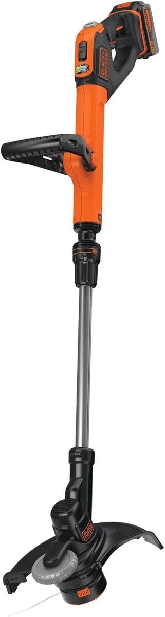 Black+Decker Akku-Rasentrimmer (Powercommand EasyFeed, 18V 4,0Ah, inkl. Akku und Ladegerät, 30 cm Schnittbreite, für größere Flächen) + Fadenspulen (für Trimmer 3er Pack- 3 x 10 m Länge)
