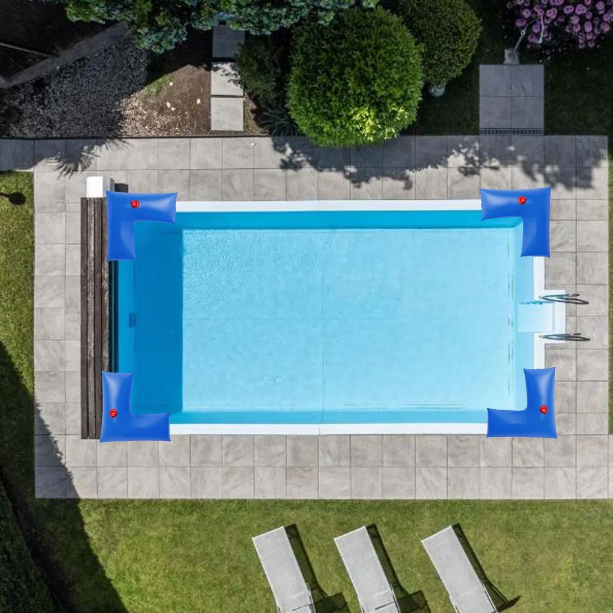 Wassersäcke für Poolabdeckung, kältebeständige Eckrohre, wetterfeste Eck-Wintertasche für Hinterhof, Schwimmen, Outdoor, Garten, Camping, Terrasse