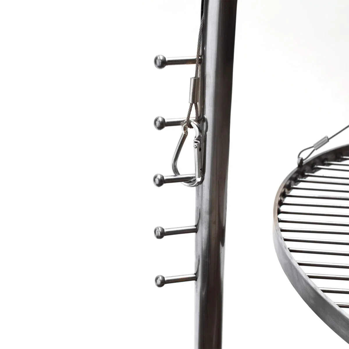 DEMA Schwenkgrill Edelstahl 55cm MURCIA Erdspieß höhenverstellbar | Grillrost Seilzug verstellbar, Edelstahl Grillgalgen, mobiler Garten Schwenkgrill, stabile Outdoor Konstruktion