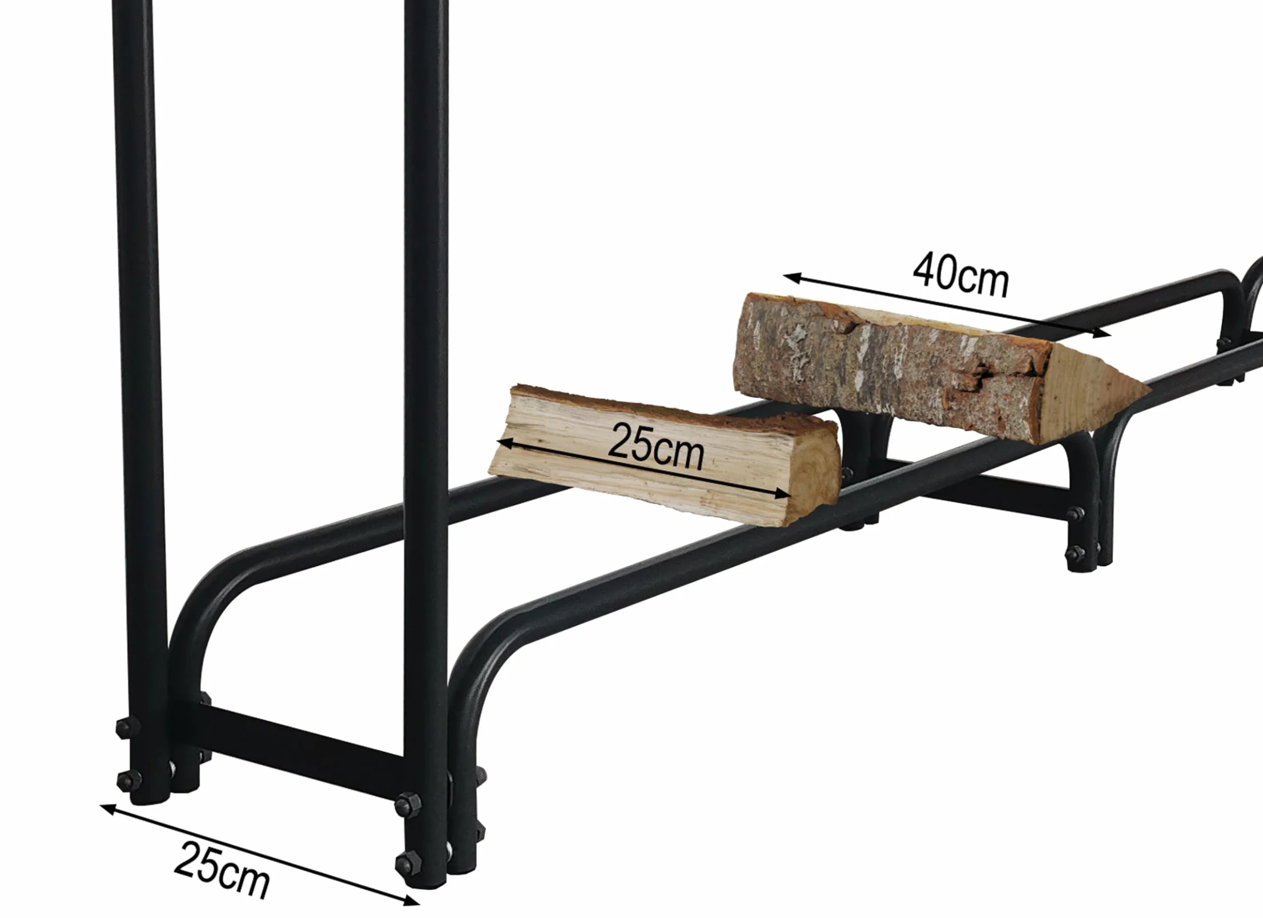 QUICK STAR Metall Kaminholzregal 272 x 25 x 95 cm mit Schutzhülle Garten Kaminholzunterstand 1,0 m³ / 1,5 SRM Stapelhilfe
