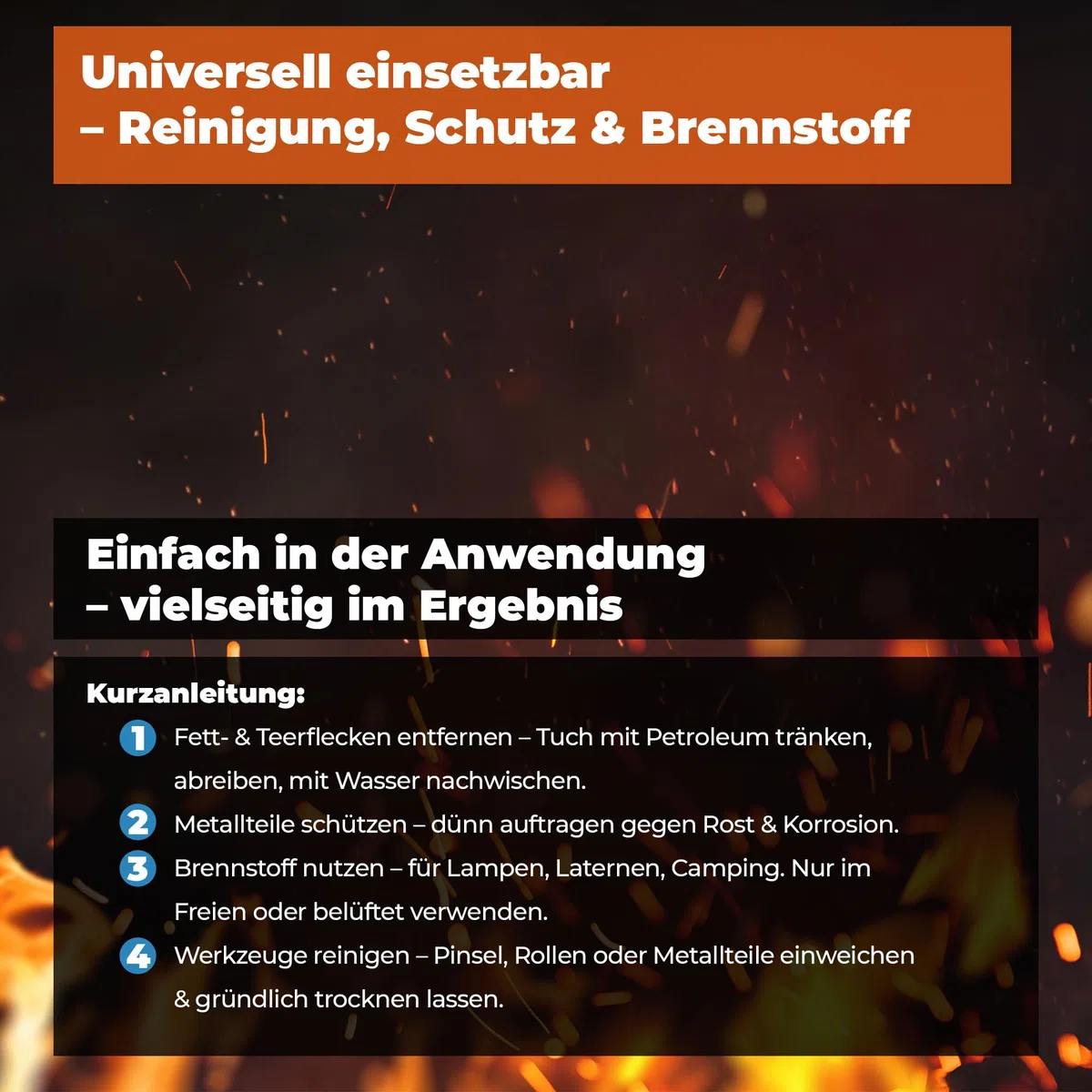 Petroleum 80 x 10L – Hochreiner Brennstoff für Öllampen, Petroleumlampen, Laternen, Fackeln & Camping – Lampenöl gerucharm – Made in EU