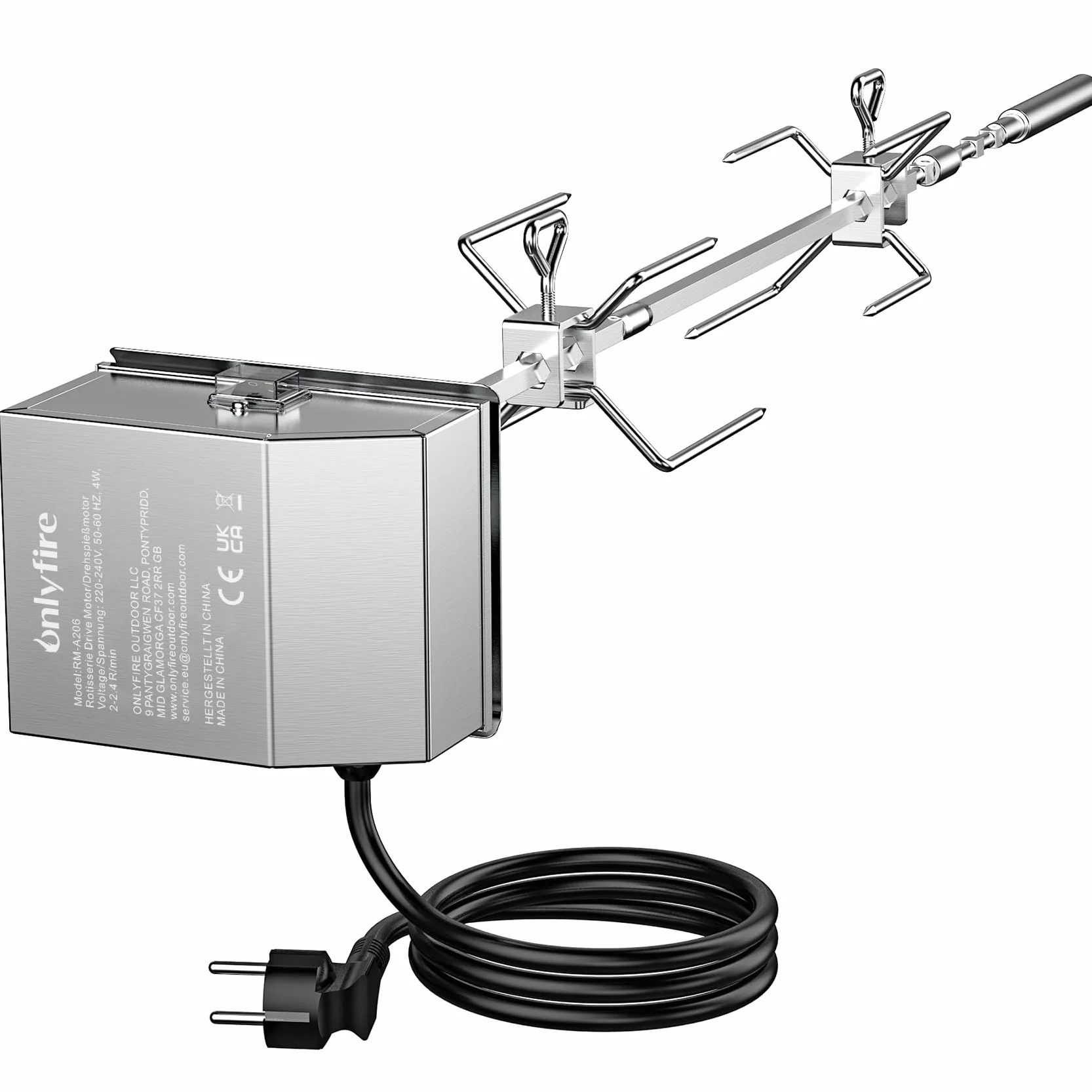 Onlyfire BRK-6045 Edelstahl Grillspieß, Set passt für Weber Spirit 200/300 & Spirit II Serie 200/300 Gasgrills