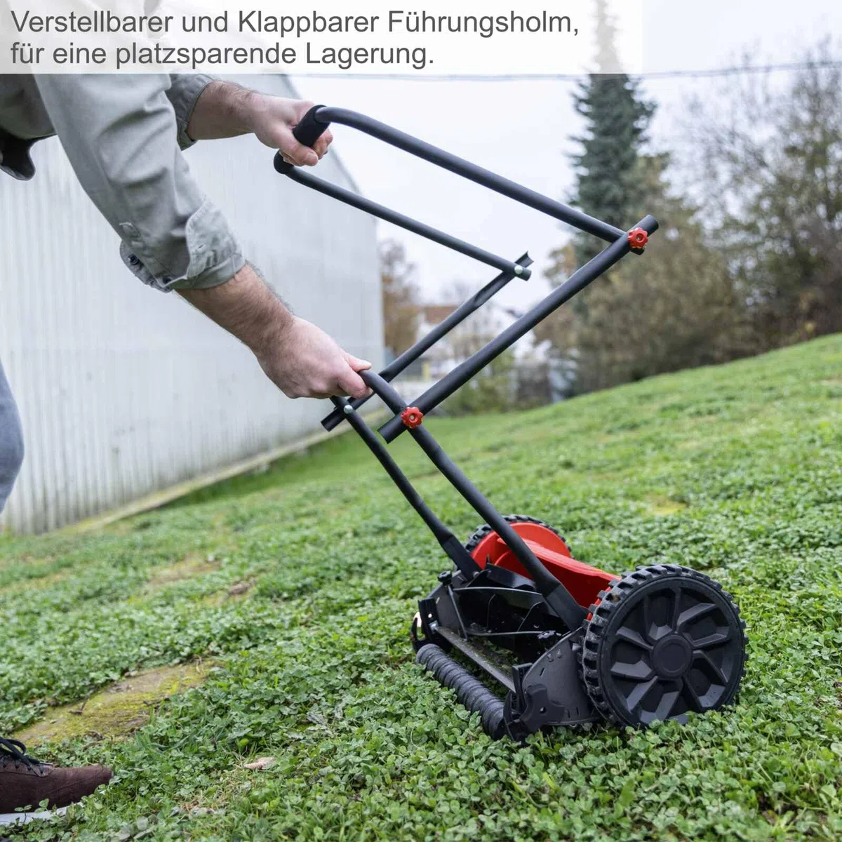 Scheppach Spindelmäher SPM400-Pro Handrasenmäher mit 40cm Schnittbreite Rasenmäher | für bis zu 250m² | 6-stufige Schnitthöhenverstellung (14 – 39mm) | Große 24l Fangbox | emissionsfrei geräuscharm
