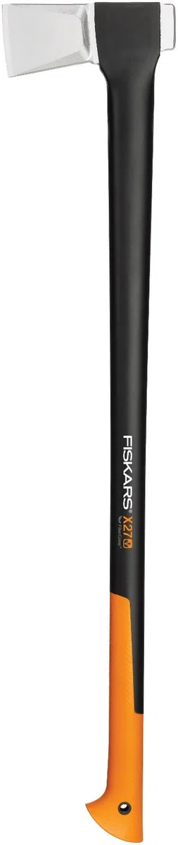 Fiskars Spaltaxt, Länge: 96 cm, Antihaftbeschichtet, Schwarz/Orange, X27–XXL, 2,57 kg & Universalaxt, Inklusive Klingen- und Transportschutz, Länge: 35,5 cm, Antihaftbeschichtet, Schwarz/Orange, X7-XS