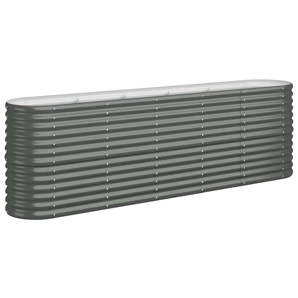 vidaXL Hochbeet, Wetterfestes Hochbeet für Garten Balkon Terrasse, Kräuterhochbeet zum Selber Bauen, Pflanzkasten aus Metall, Verzinkter Stahl Anthrazit
