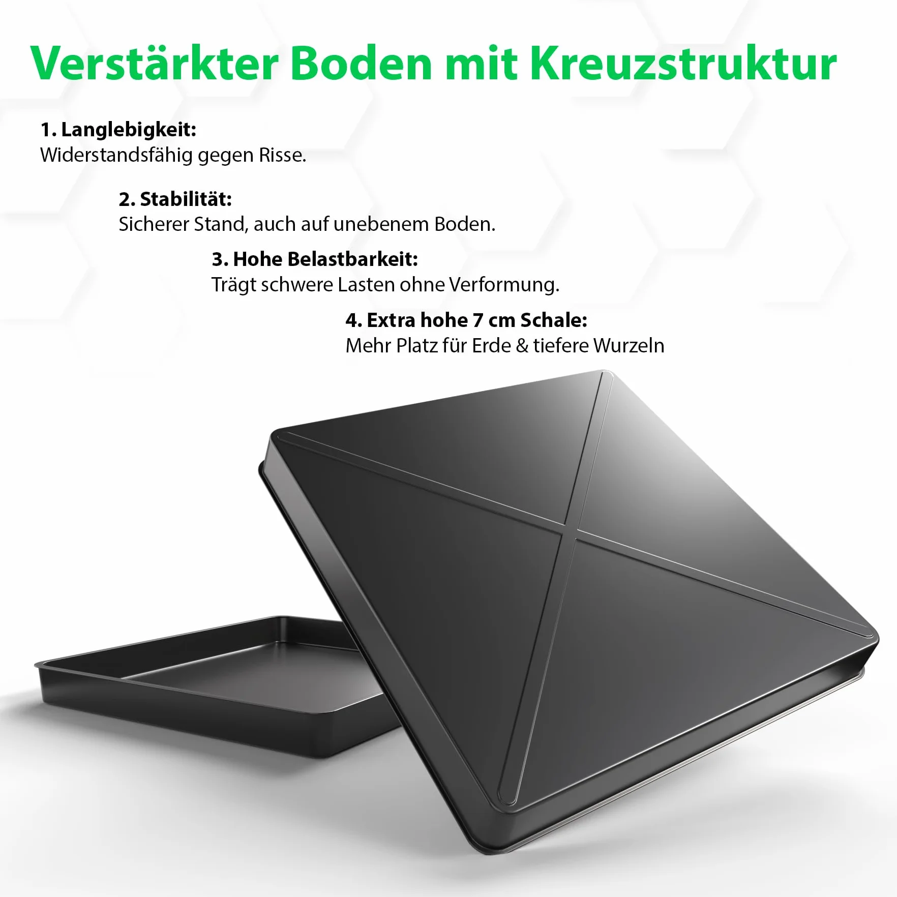 BigDean Pflanzschale groß 60x60x7cm ideal für anzüchten, Pflanzen & mehr