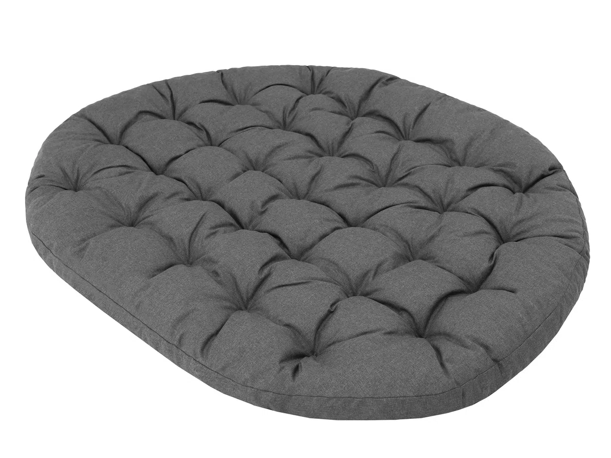 PillowPrim Hängesessel Kissen, Auflage für Polyrattan/Rattan Hängeschaukel, Polster, Hängekorb, Schaukel Korb, Schaukelkissen Rückenkissen in der Farbe Graphit