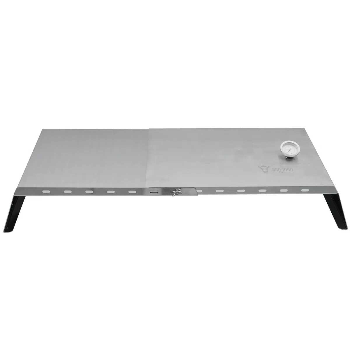 BBQ-Toro verstellbarer Edelstahl Pizzaaufsatz mit Thermometer | 48,5-79 x 42 x 12,3 cm | Pizzacover Gasgrill, Pizza Haube Grill, BBQ Pizzaaufsatz Feuerplatte | Pizza Cover, Pizza Aufsatz Grill