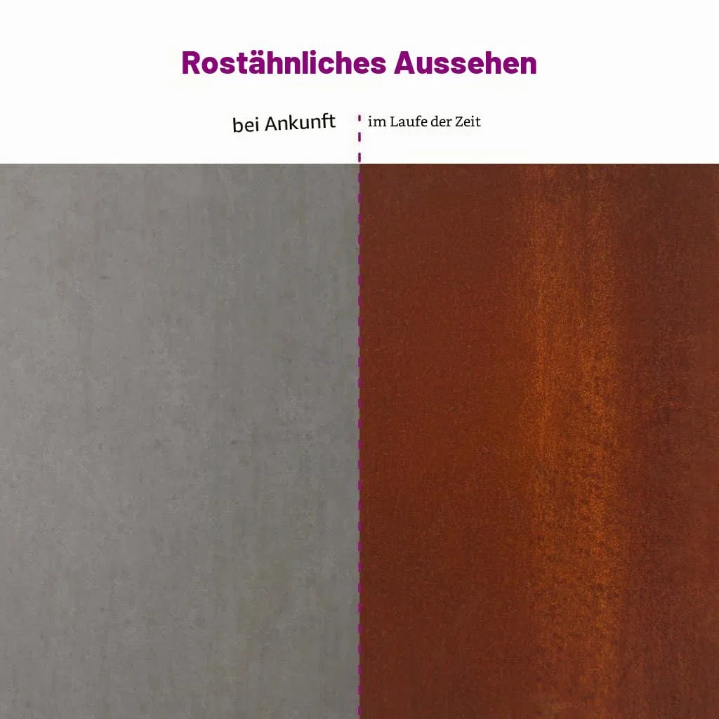 vidaXL Pflanzkübel Rostig 360x80x40 cm Wetterfester Stahl