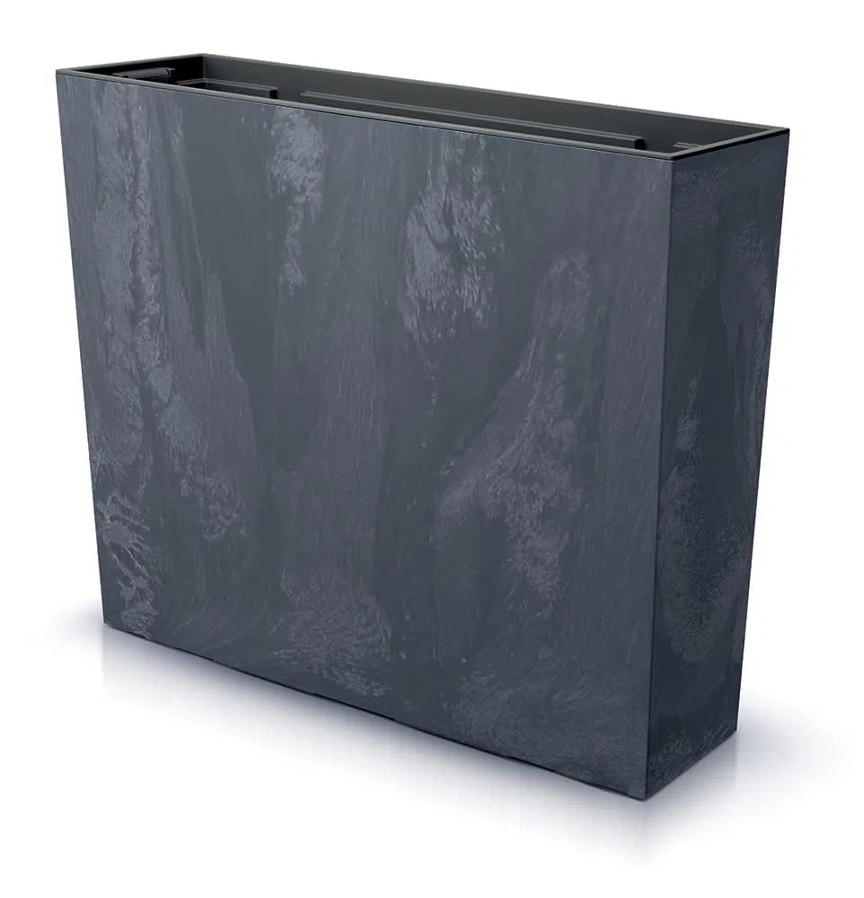 BirnePower Blumenkasten Blumentopf Balkonkasten Pflanzkasten Blumenkübel Beton Optik Pflanzgefäß Tower 77cm x 69cm mit Pflanzeinsatz (Anthrazit Beton)