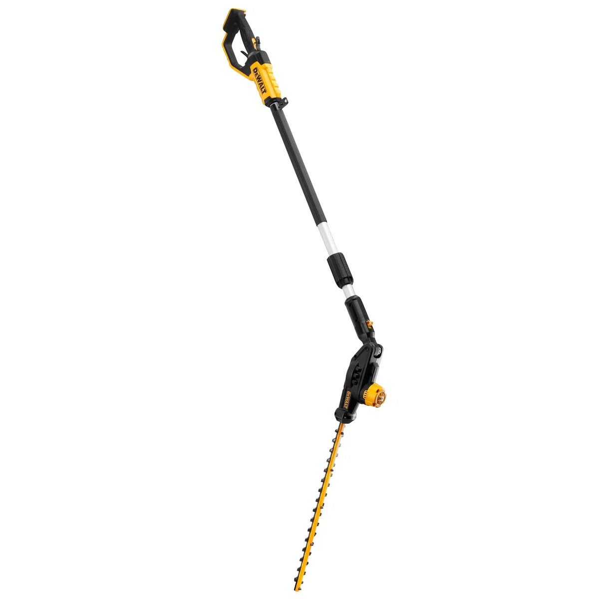 Dewalt 18V Akku-Stabheckenschere DCMPH556N (55 cm Schwertlänge, 25mm Schnittkapazität, mit 2-Handsicherheitsschalter, einstellbar in 7 Schnittwinkel, Lieferung ohne Akku & Ladegerät)