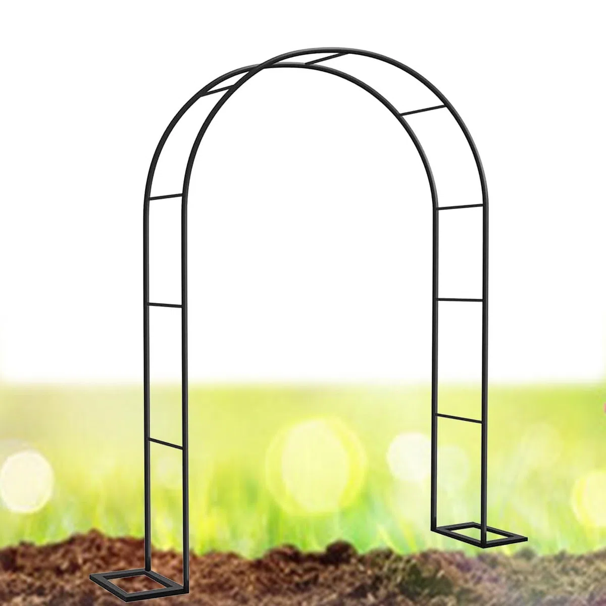 ARtsim 120 180 160 280 cm Breite Rosenbögen Rankgitter Gartenbogen für Kletterpflanzen Hochzeit Deko Torbogen Rosenhilfe Spalier Metall stabil (Color : Schwarz, Size : 200cm x 230cm)