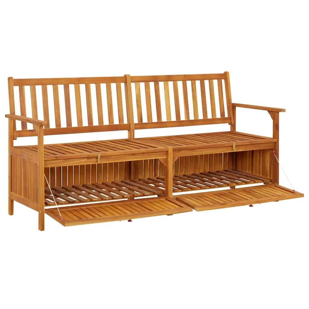 PURADAY Truhenbank 170 cm Massivholz Akazie Truhenbank mit Stauraum Gartentruhe Sitzbank Gartenbank Holz Sitzbank Outdoor Sitztruhe mit Stauraum Outdoor