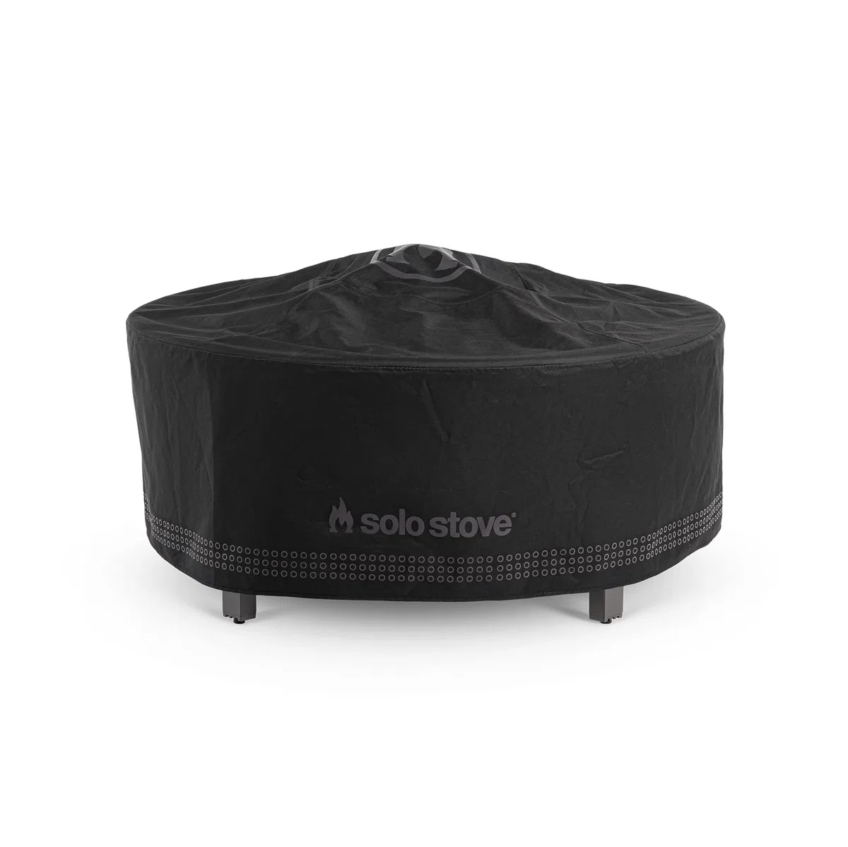 Solo Stove Surround-Schutzabdeckung, Klein | Abdeckung für Feuerstellentisch mit Hitzeschutz, Witterungsbeständig, PVC-Rückseite/Aluminium-Stützstreben, Maße (HxB): 53 x 111 cm, Schwarz