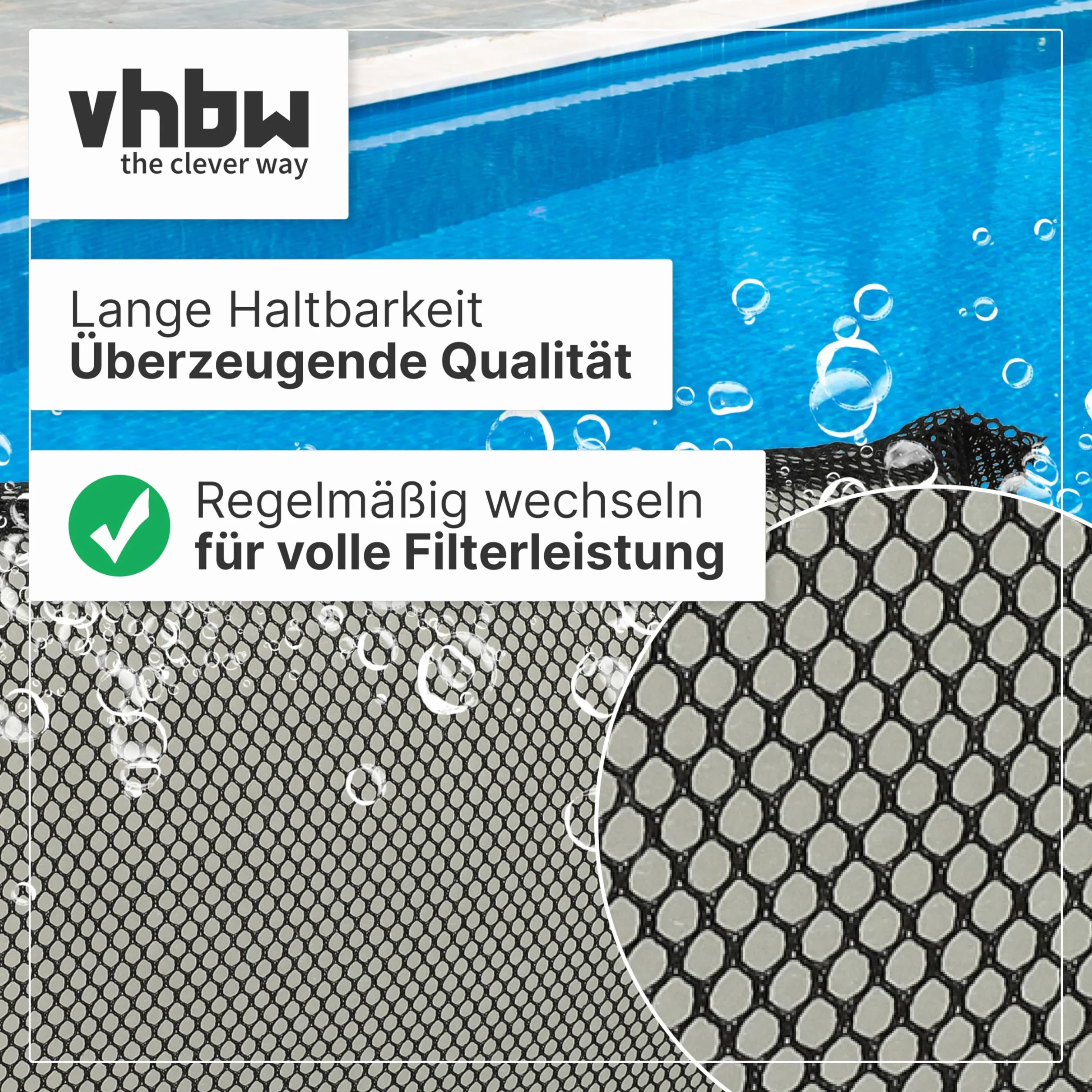 vhbw 4X Filterpad kompatibel mit Meranus Power 4,1, 4 Poolsauger, Poolroboter - Feinfilter, 25 x 16 x 4 cm