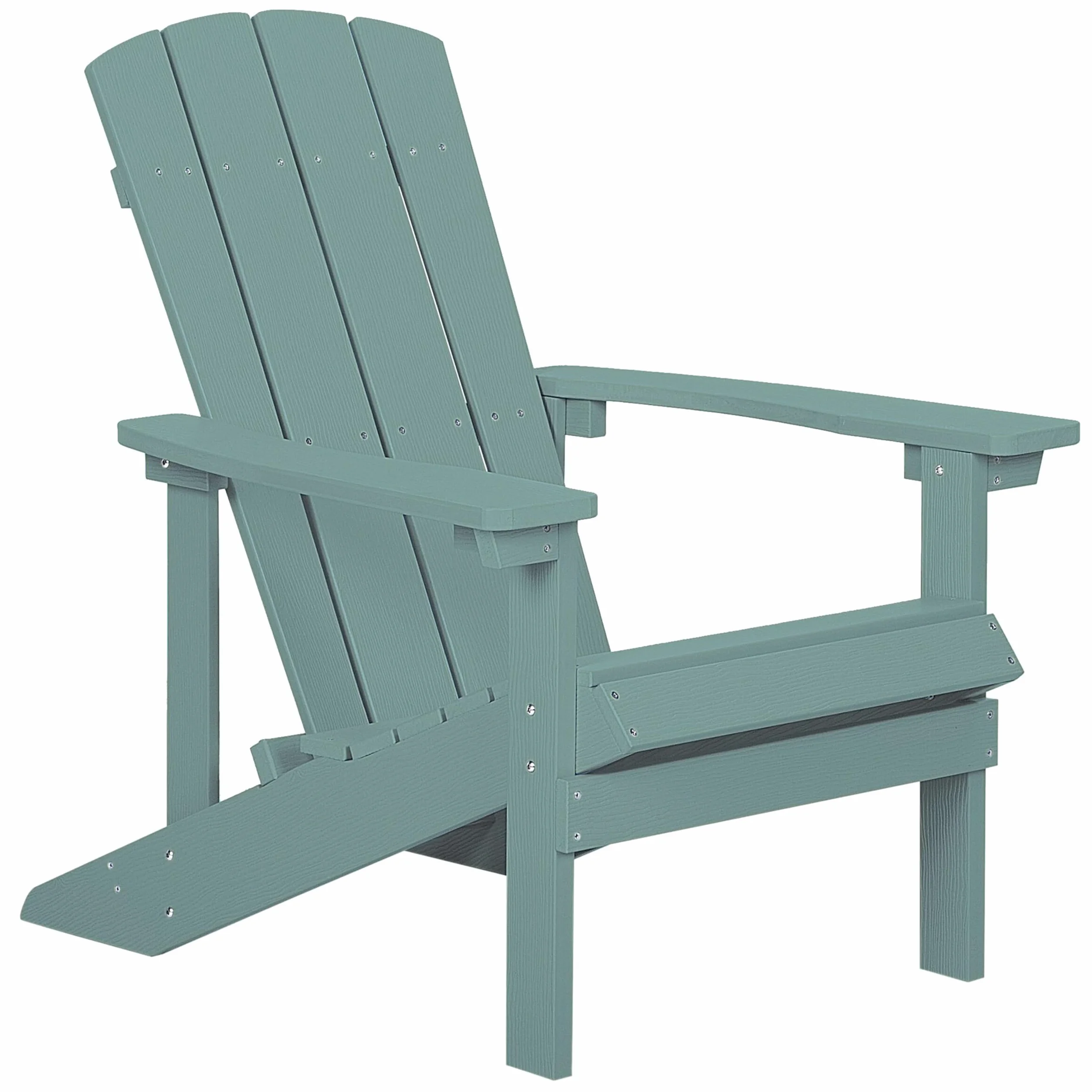 Beliani Moderner Muskoka Gartenstuhl Kunstholz Türkis mit Hocker Armlehnen Adirondack