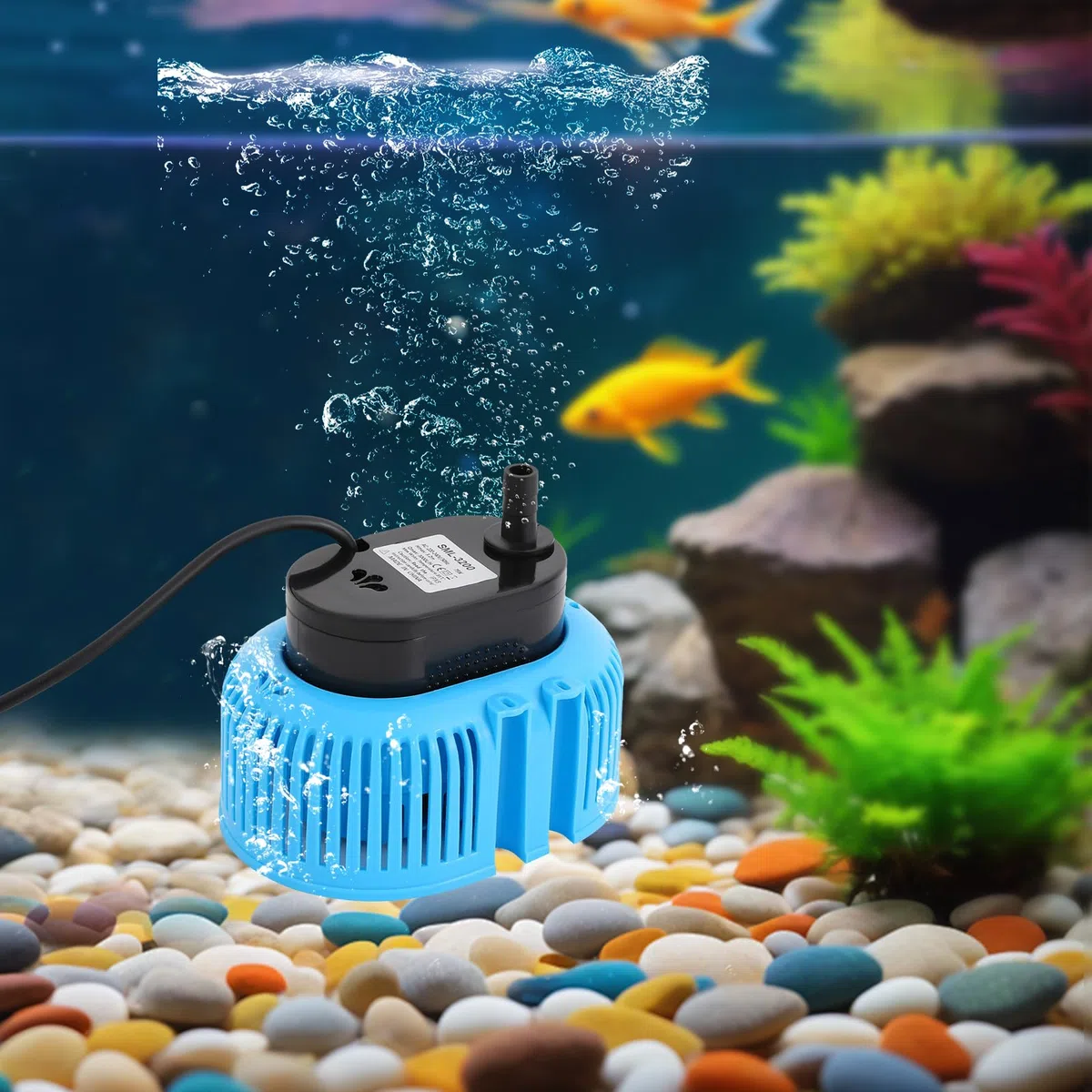 Pool Pumpe 75W Planschbecken Filterpumpe mit Wasserleitung, Anschlüsse, IPX8 Filterpumpe Pool für Teiche, Schwimmbäder, Springbrunnen, Aquarien, landwirtschaftliche Bewässerung (Blau)