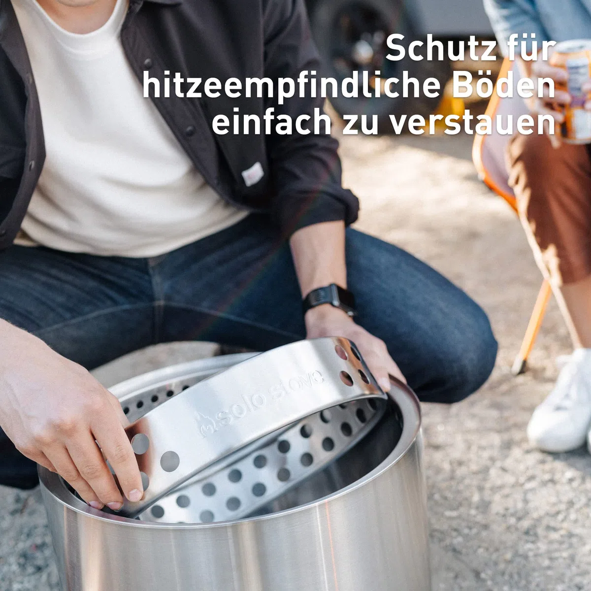 Solo Stove Feuerschale Bonfire 2.0 mit Standfuß | Feuerstelle für Raucharme Holzverbrennung, Herausnehmbare Auffangschale, Mobile Outdoor Feuertonne für Unterwegs, Edelstahl, 49,5 x 44,5 cm, 11,4 kg