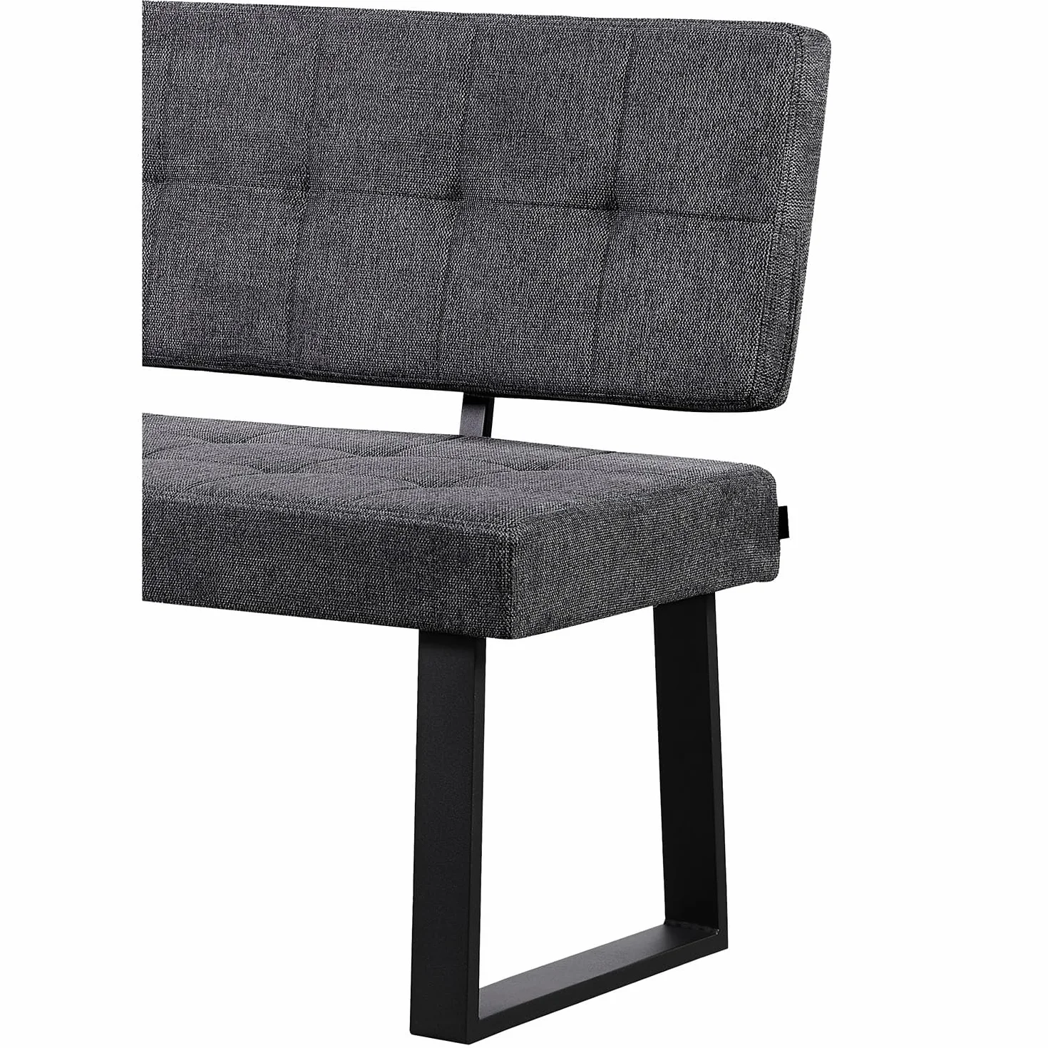 B&D home Sitzbank Sigfrid - Eckbank Esszimmer Mit Lehne, Sitzbank Flur, Pflegeleichter Bezug aus Webstoff in Anthrazit, Kaltschaum-Polsterung, Für Esszimmer, Küche & Flur, 140 cm