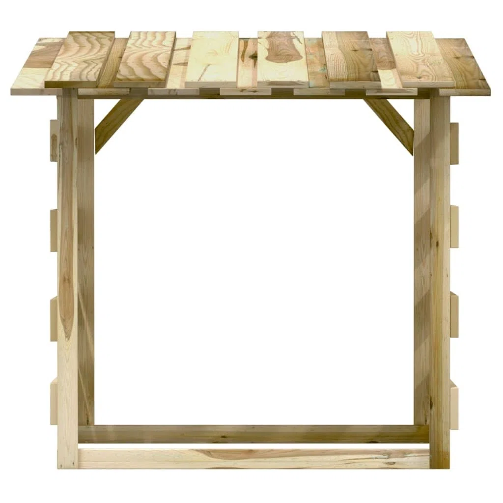 vidaXL 3X Kiefernholz Imprägniert Pergola mit Dach Unterstand Überdachung Kaminholzregal Brennholzregal Feuerholzregal Garten 100x90x100cm