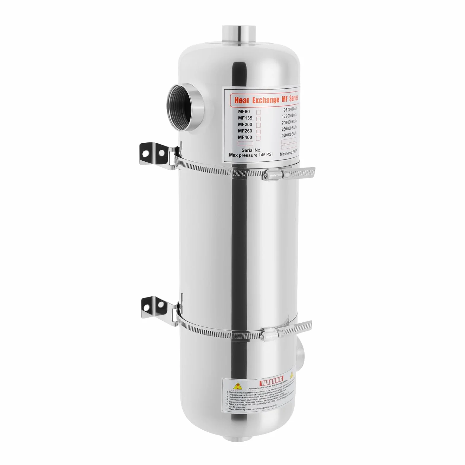 Schwimmbad-Wärmepumpe, 60 kW Schwimmbad-Wärmetauscher, Edelstahl-Wärmetauscher, Maximale Temperatur 110 °C, Geeignet für Schwimmbäder, Whirlpools und Badewannenheizungen.
