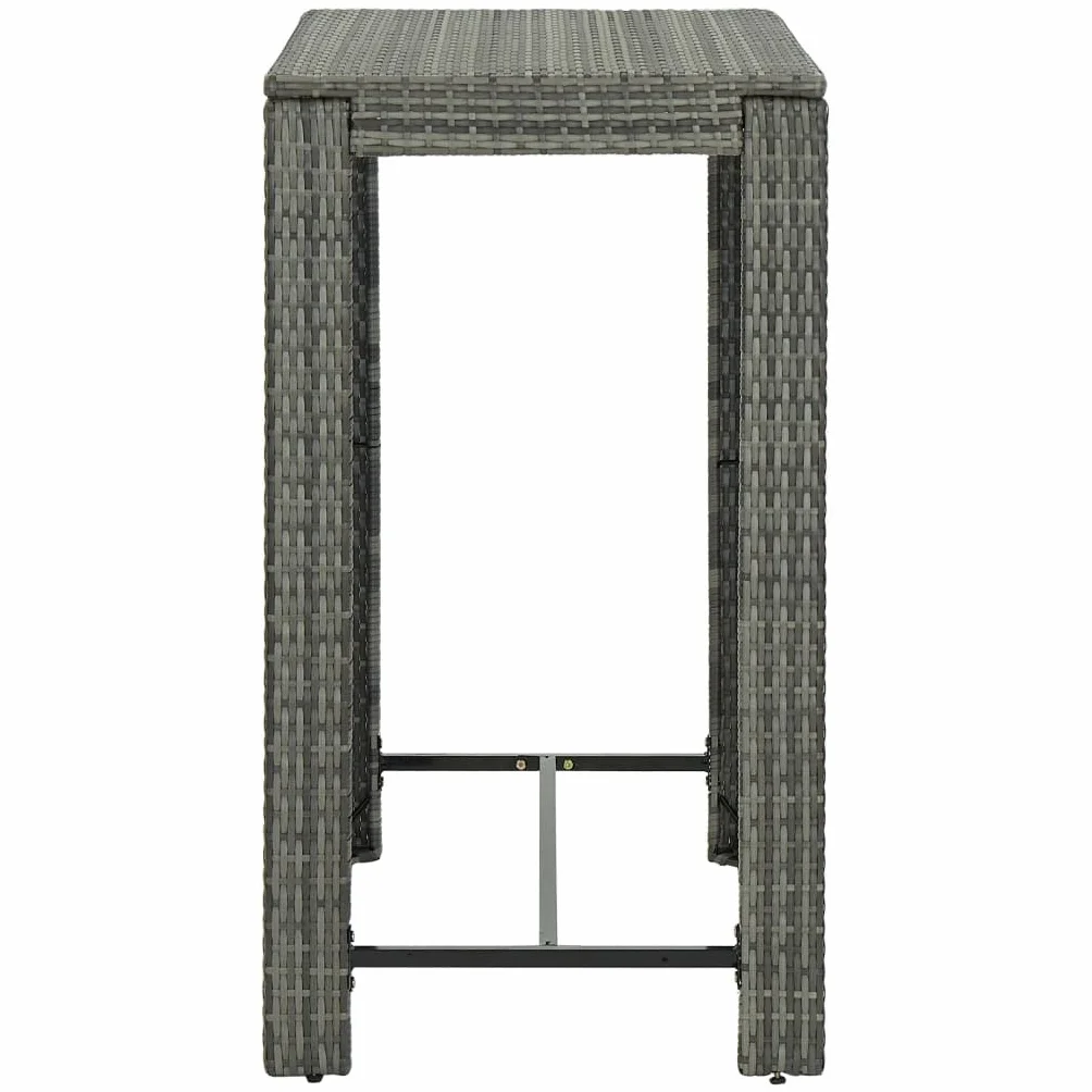 vidaXL Garten Bartisch Gartentisch Stehtisch Bistrotisch Partytisch Balkontisch Terrassentisch Gartenmöbel Grau 100x60,5x110,5cm Poly Rattan