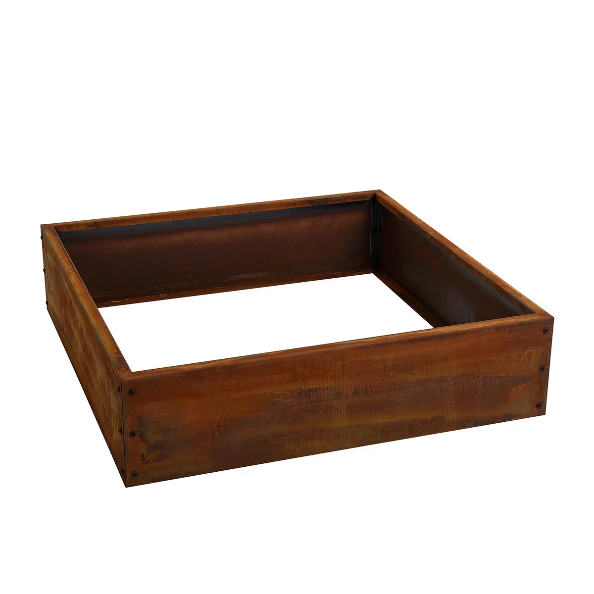 ESTEXO Beeteinfassung Beetumrandung Edelrost Hochbeet Rost Cortenstahl Umrandung Rahmen Pflanzbeet Pflanzkasten Blumenkasten (100x100x25 cm)
