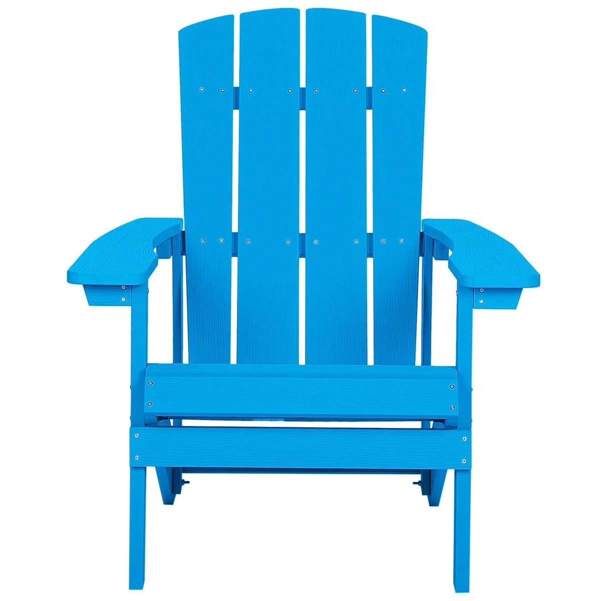 Moderner Muskoka Gartenstuhl Kunstholz Blau mit Hocker Armlehnen Adirondack