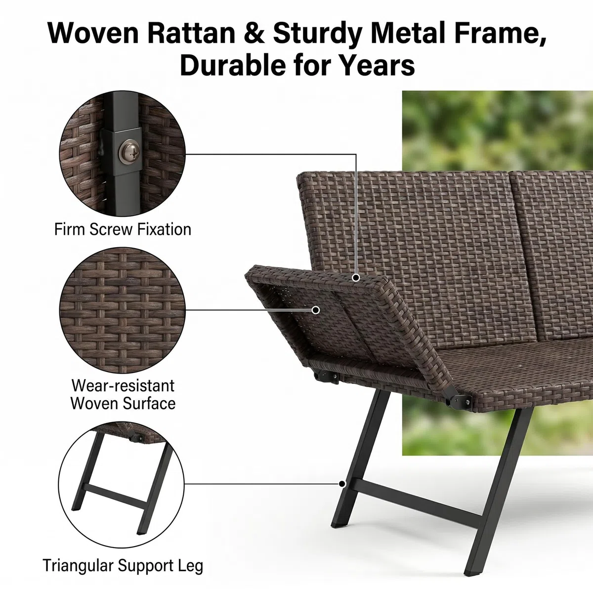 Fiutazge Polyrattan Loungesofa 2 Personen Kissen,Outdoor Daybed Gartenliege mit Verstellbare Armlehnen,Sitzbank mit Schlaffunktion,Gartenbett Balkonmöbel Set für Garten Terrasse-Grau