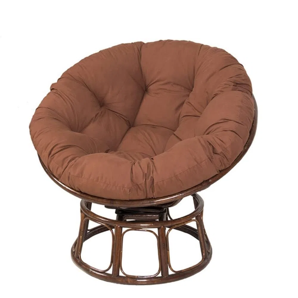 Rundes Papasansessel Kissen wasserdicht Sitzkissen Hängesessel Outdoor/Indoor Bodenkissen Kissen für Schwenksessel, Korbsessel Outdoor Gartenmöbel Sitzauflage Auflage(Brun,110cm/43in)
