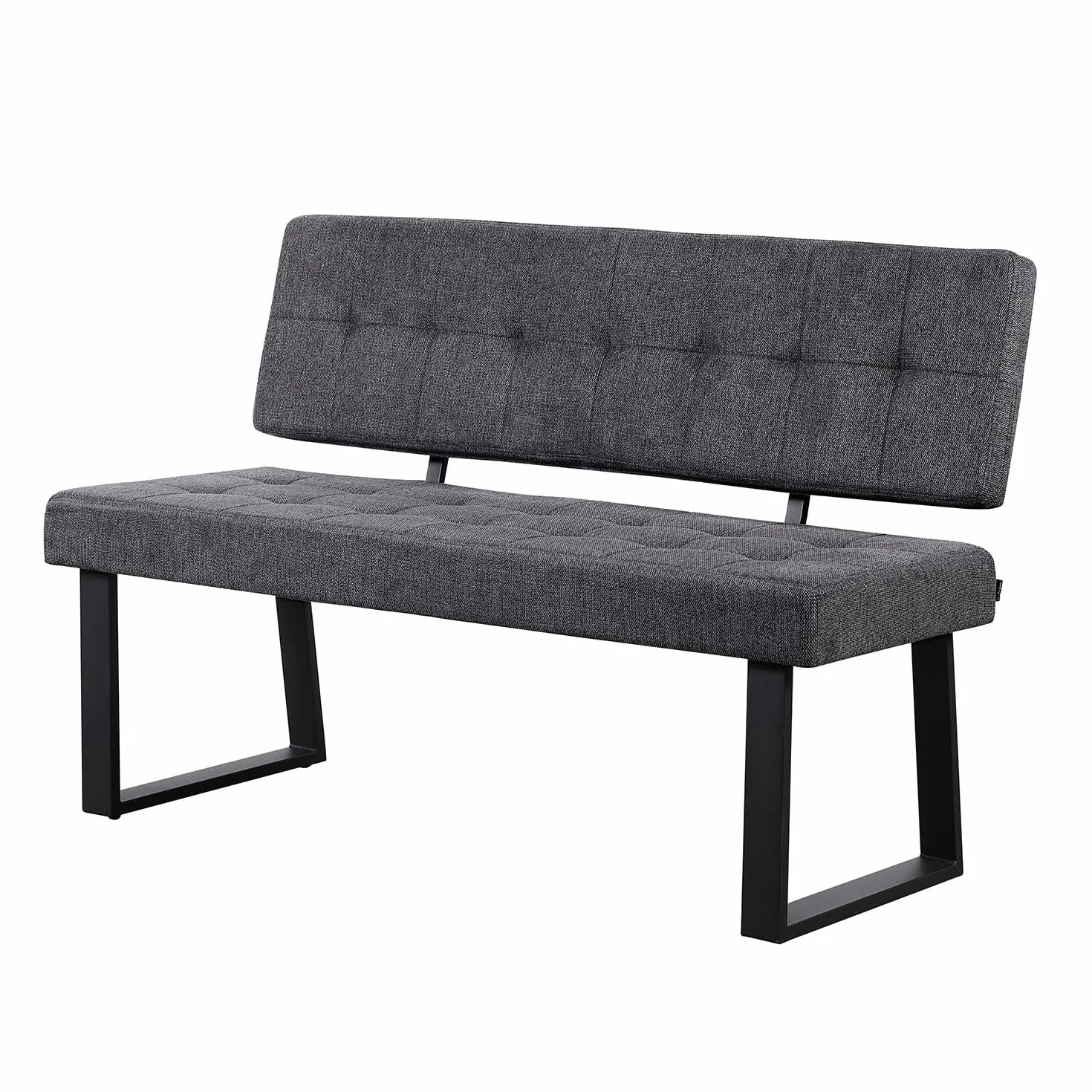 B&D home Sitzbank Sigfrid - Eckbank Esszimmer Mit Lehne, Sitzbank Flur, Pflegeleichter Bezug aus Webstoff in Anthrazit, Kaltschaum-Polsterung, Für Esszimmer, Küche & Flur, 140 cm