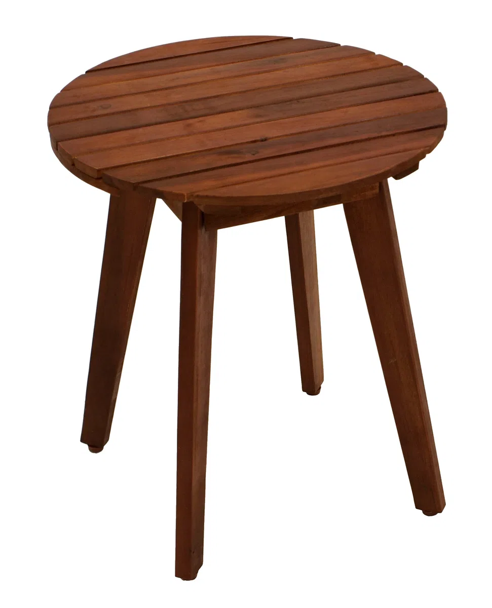 DEGAMO Beistelltisch BAYAMO aus Akazien Holz, runde Form, 40cm Durchmesser, Oberfläche dunkel geölt
