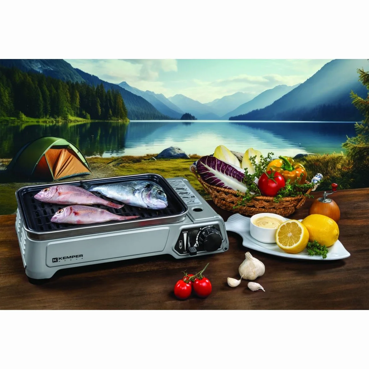 Kemper 104997 Smart BBQ tragbarer Gasgrill