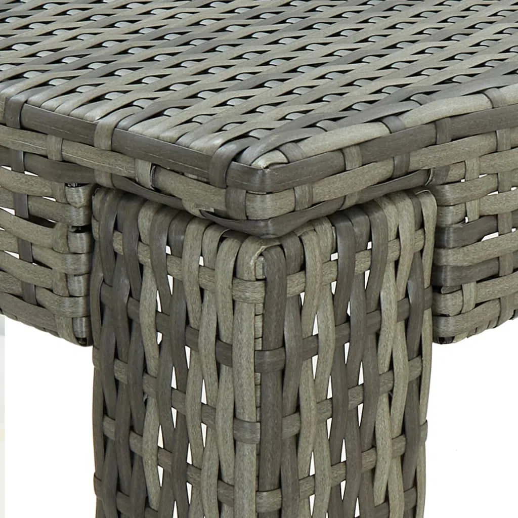 vidaXL Garten Bartisch Gartentisch Stehtisch Bistrotisch Partytisch Balkontisch Terrassentisch Gartenmöbel Grau 100x60,5x110,5cm Poly Rattan