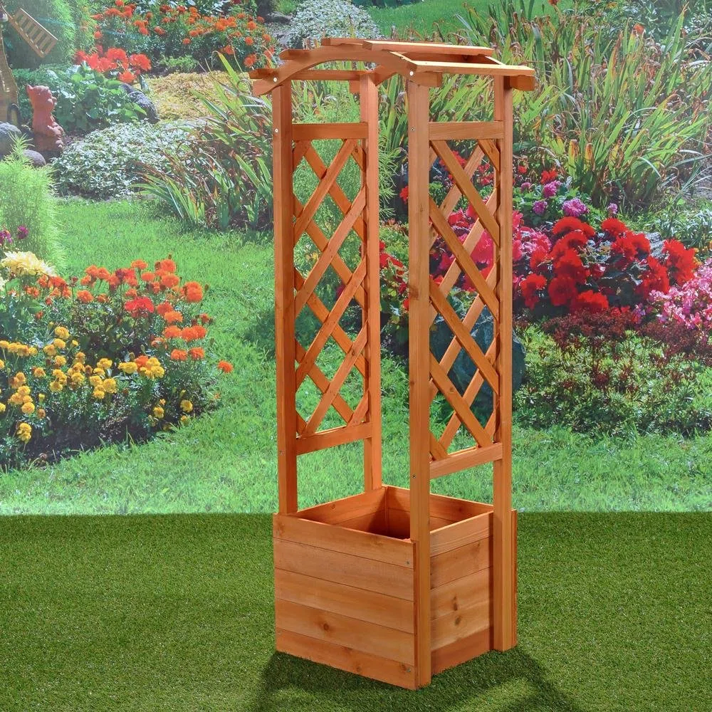 Melko Rankhilfe 2er Set Garten Pflanzkasten mit Rosenbogen Spalier Rosensäule Pergola