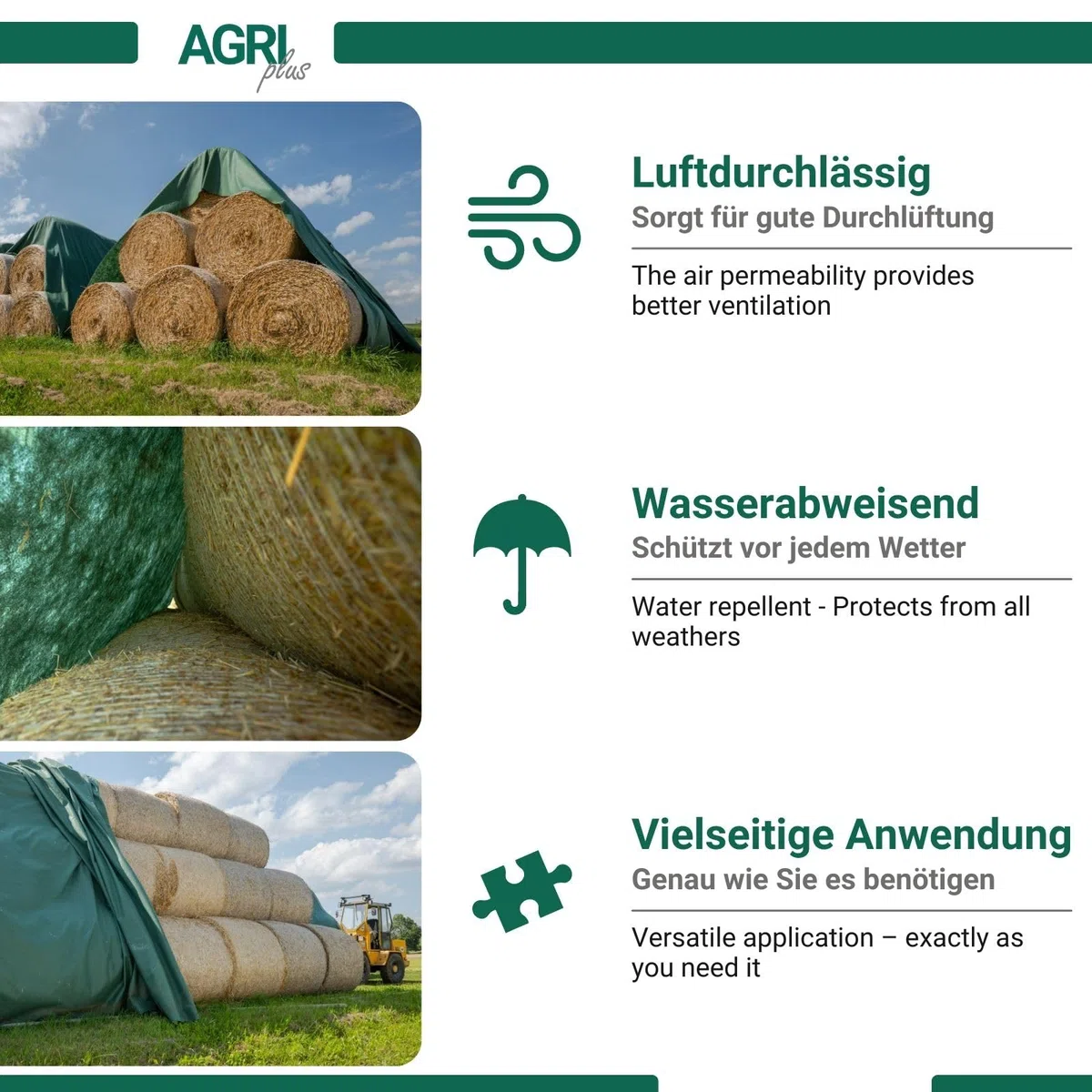 AGRI plus Strohvlies 9,8 x 12,5 m I Stabiles 140 g/m² Schutzvlies aus Polypropylen I Extrem reißfestes Heuvlies für langfristigen Schutz I Abdeckvlies wetterfest & UV-beständig