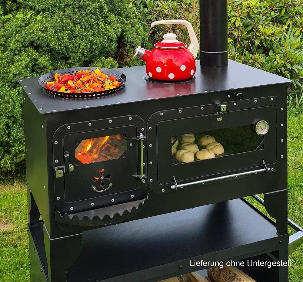 Garten-Backofen ELISE XL mit Kochstelle | Gartenherd, Holzbackofen, Pizzaofen