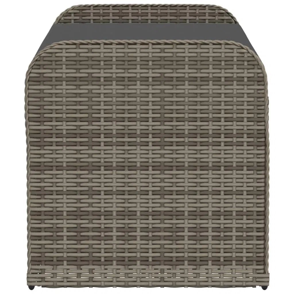 Tomostar Aufbewahrungstruhe für den Außenbereich, Bank, Aufbewahrungsbox mit Kissen, grau, 115 x 51 x 52 cm, Polyrattan