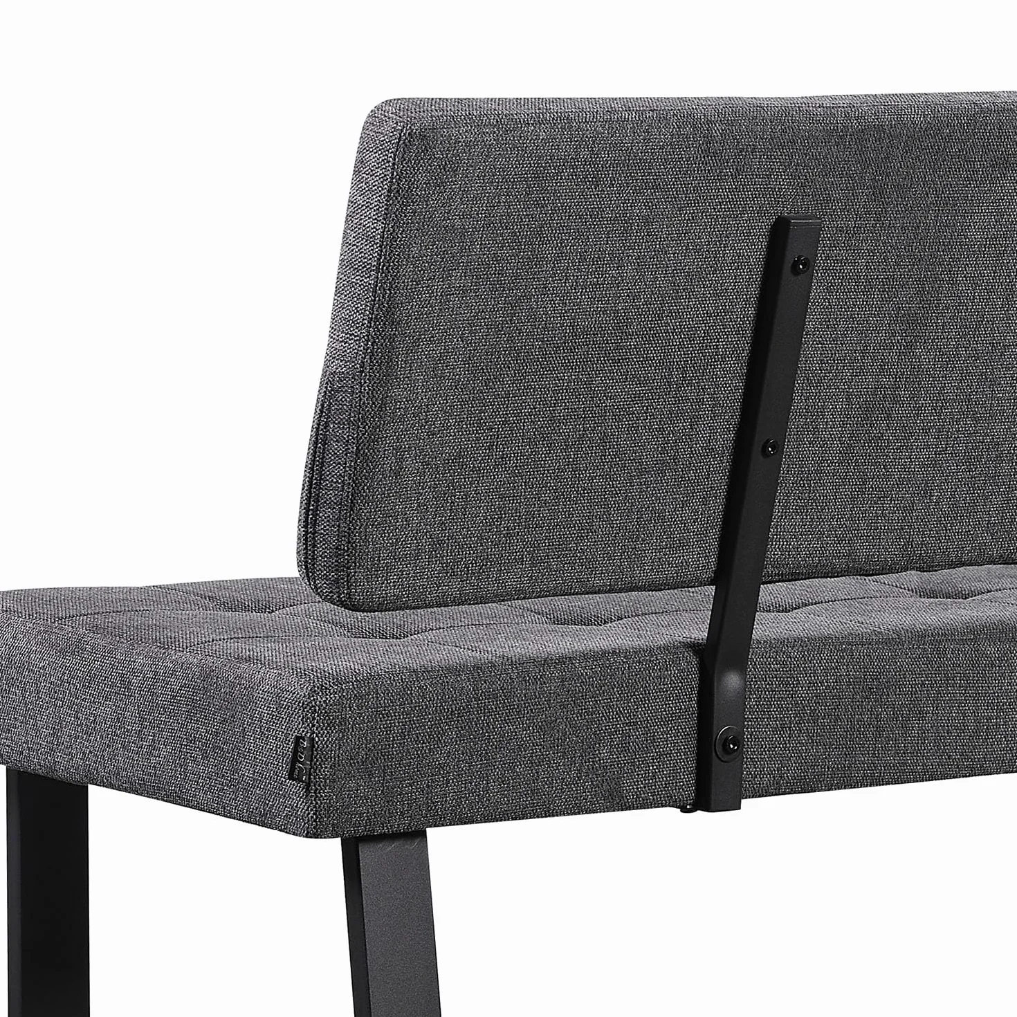 B&D home Sitzbank Sigfrid - Eckbank Esszimmer Mit Lehne, Sitzbank Flur, Pflegeleichter Bezug aus Webstoff in Anthrazit, Kaltschaum-Polsterung, Für Esszimmer, Küche & Flur, 140 cm
