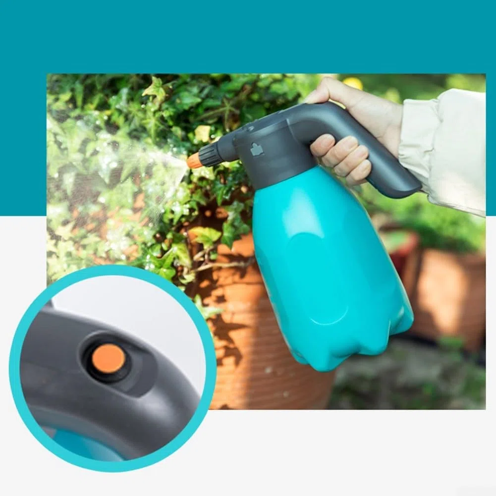 Elektrische Sprühflasche, 2 l, wiederaufladbar, für Pflanzen und Automobil-Details, verstellbare Nebel-/Strahldüse, ergonomischer HDPE-Tank mit transparentem L-Blue-Land