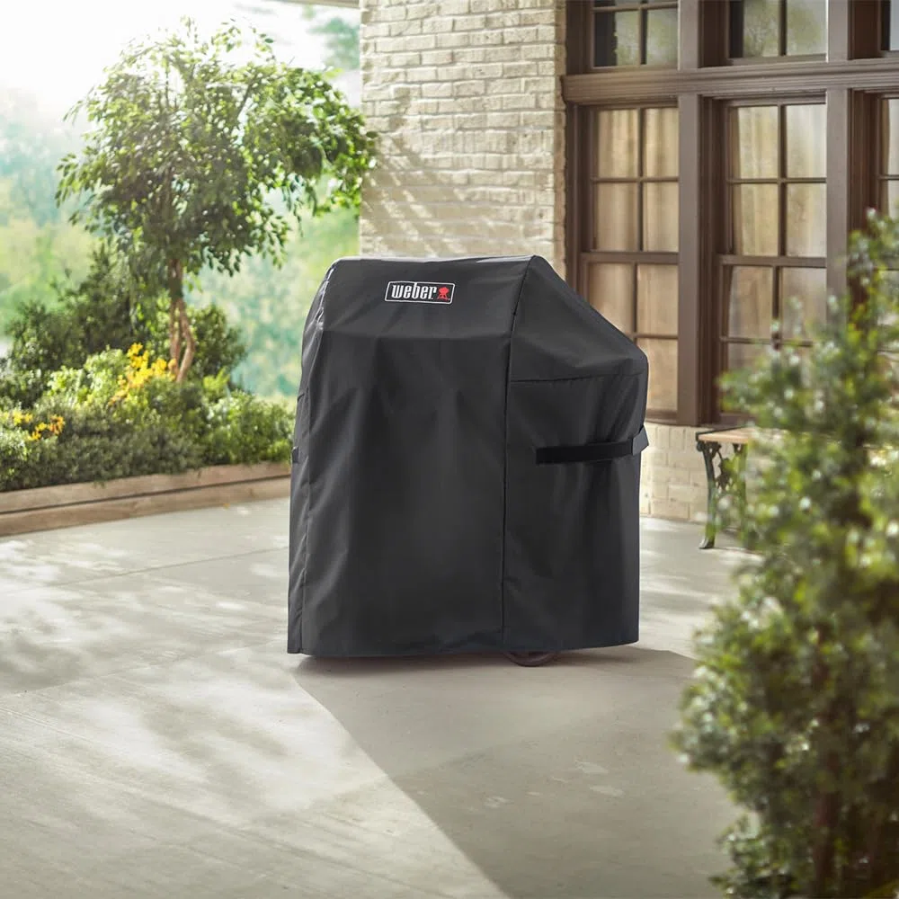 Weber Premium Grillabdeckhaube für Spirit & Spirit II 200er Modelle, atmungsaktiv UV- & wasserbeständig, mit Klettverschluss zum Befestigen, Grillcover, BBQ-Abdeckung - Schwarz (7182)