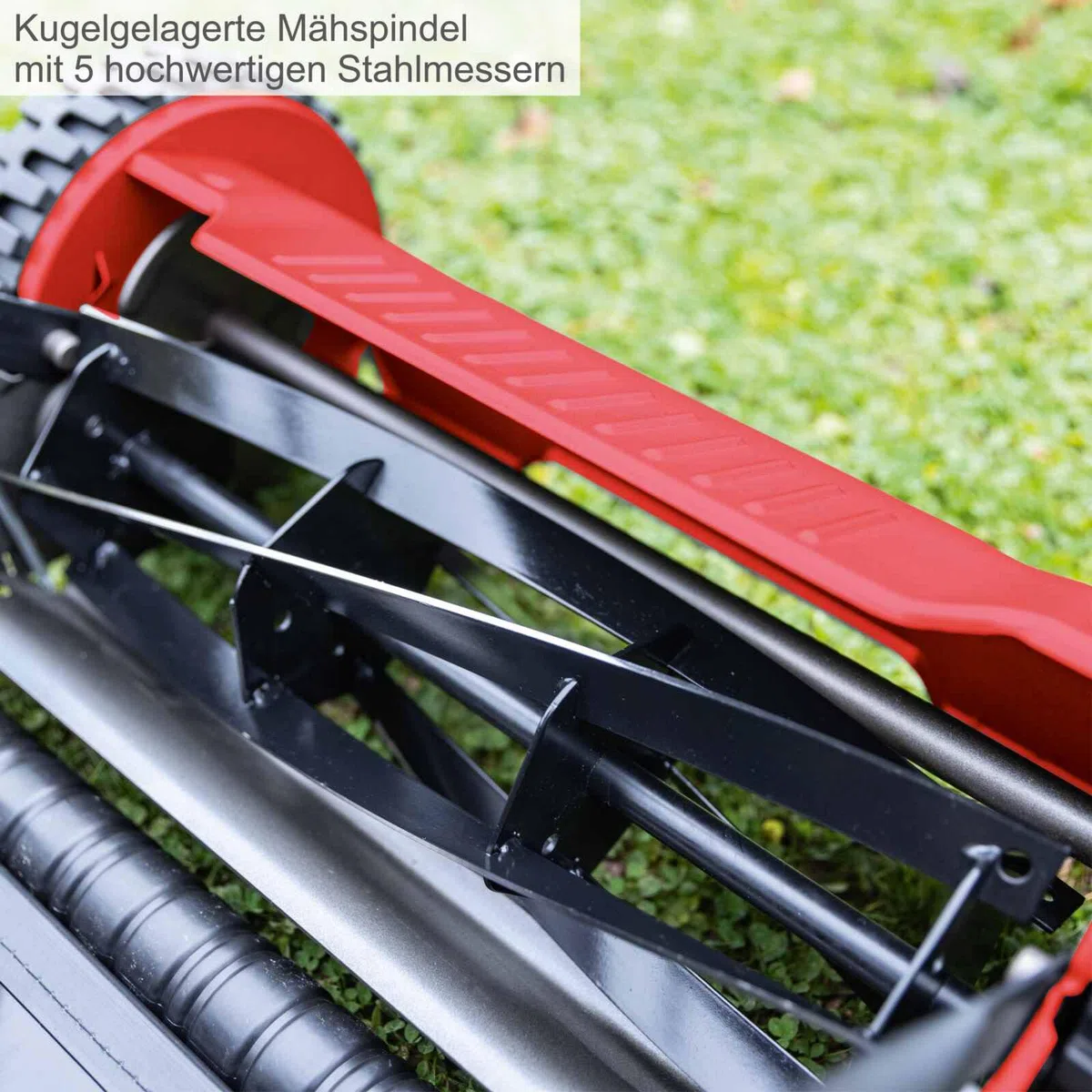 Scheppach Spindelmäher SPM400-Pro Handrasenmäher mit 40cm Schnittbreite Rasenmäher | für bis zu 250m² | 6-stufige Schnitthöhenverstellung (14 – 39mm) | Große 24l Fangbox | emissionsfrei geräuscharm